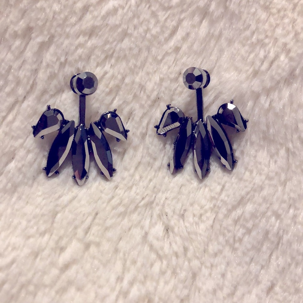 Black metallic earrings